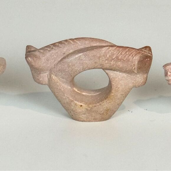 4 Soapstone Jungle Animal Napkin Rings - Picture 2 of 7